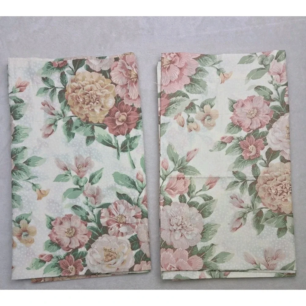 Vintage 80 90s Cottagecore Grandmillennial Floral Valances Dots Romantic‎ Set